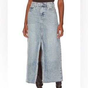 NWT Steve Madden Avani Denim Skirt in Light Blue with Slit